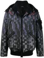 Stone Island Shadow Project Hooded Abstract-print Padded Jacket -