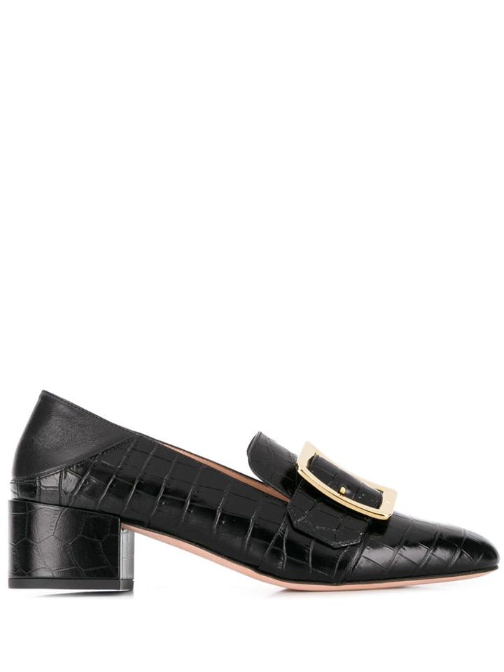 Bally Buckle Detail Loafer Pumps - Black