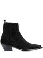 Saint Laurent Pointed Cowboy Boots - Black