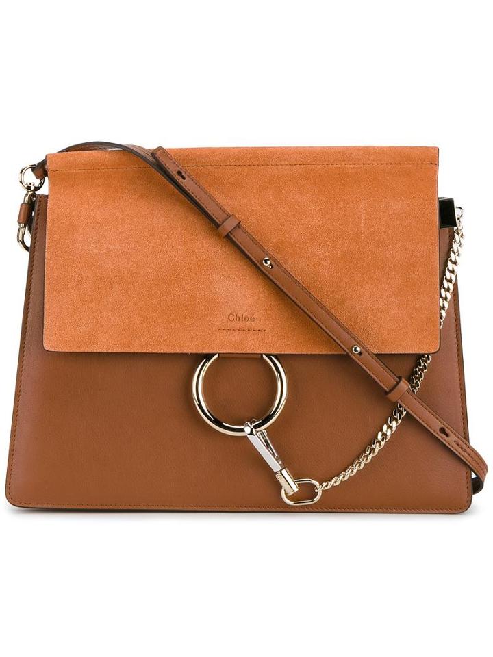 Chloé - Tobacco Brown Faye Shoulder Bag - Women - Leather/metal - One Size, Yellow/orange, Leather/metal