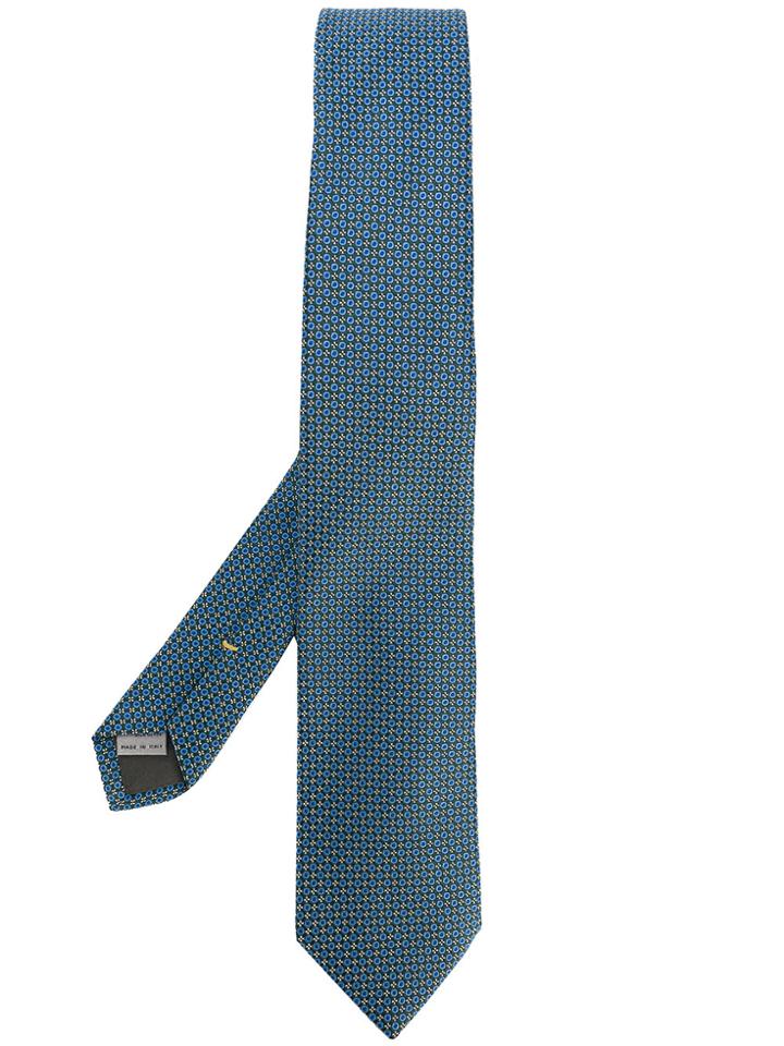 Canali Circle Print Tie - Green