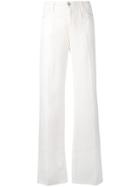 Armani Jeans Elongated Flared Trousers - White