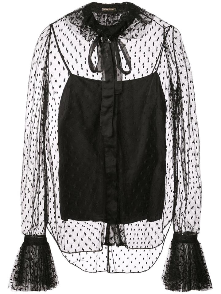 Adam Lippes Polka Dot Shirt - Black