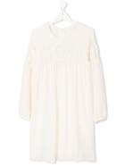 Chloé Kids Teen Patched Flared Dress - White