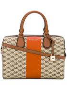 Michael Michael Kors - Panel Logo Tote - Women - Leather - One Size, Nude/neutrals, Leather