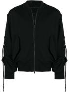 Ann Demeulemeester Zipped Gathered Sleeve Sweatshirt - Black