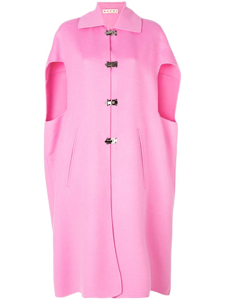 Marni Long-line Caped Gilet - Pink & Purple