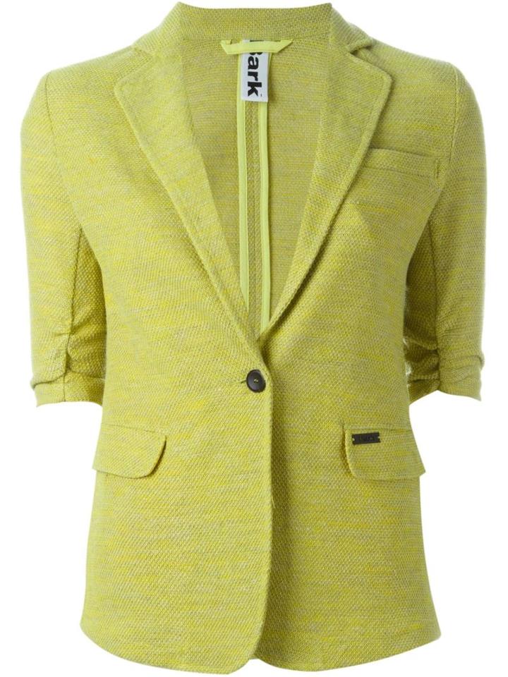 Bark Single Breasted Blazer, Women's, Size: L, Yellow/orange, Linen/flax/polyester