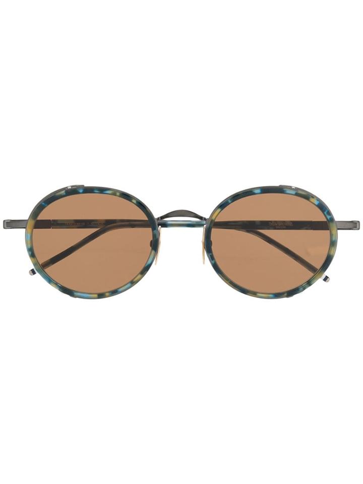 Thom Browne Eyewear Tortoise Border Sunglasses - Blue