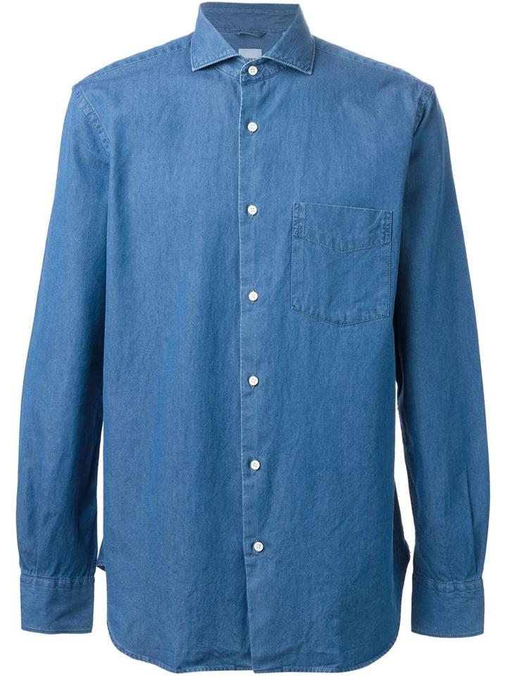 Aspesi Denim Shirt, Men's, Size: 44, Blue, Cotton