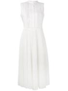 Ermanno Ermanno - Pleated Shirt Dress - Women - Cotton/polyamide/polyester - 42, Women's, White, Cotton/polyamide/polyester