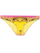 Versace Barocco Printed Bikini Bottoms - Yellow