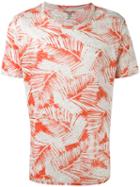 Majestic Filatures - Leaf Print T-shirt - Men - Linen/flax - M, Nude/neutrals, Linen/flax