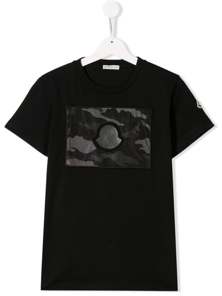 Moncler Kids Camouflage Logo T-shirt - Black