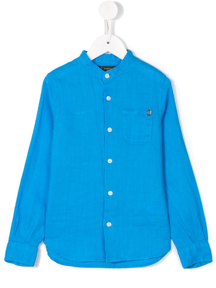 Dondup Kids Band Collar Shirt, Boy's, Size: 8 Yrs, Blue