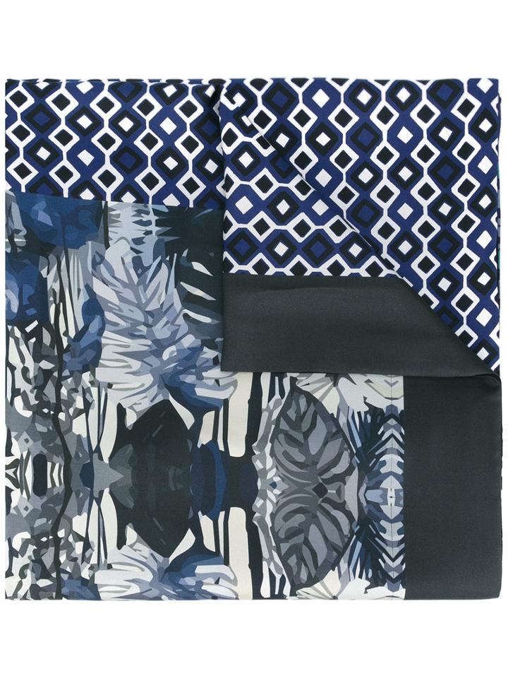 Fefè Mult-iprint Scarf, Adult Unisex, Black, Silk