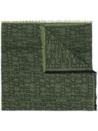 Z Zegna Logo Embroidered Scarf - Green