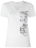 Pierre Balmain Stamp Print T-shirt, Women's, Size: 38, White, Cotton