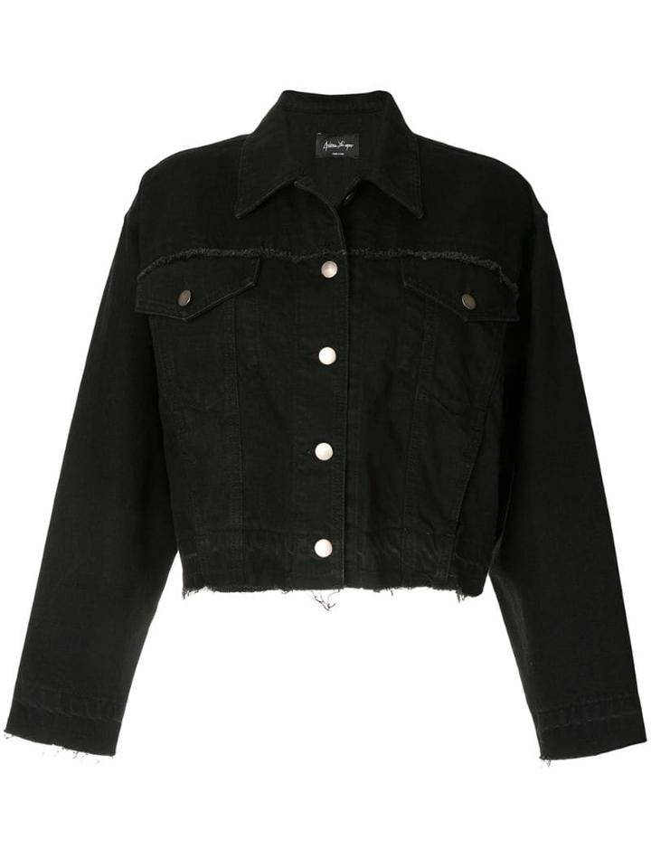 Andrea Ya'aqov Distressed Denim Jacket - Black