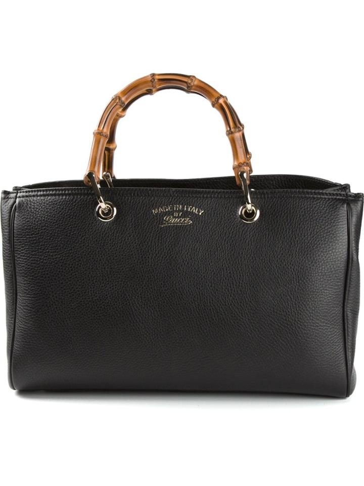 Gucci Bamboo Detail Tote - Black