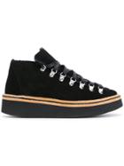 Flamingos Lace-up Platform Shoes - Black