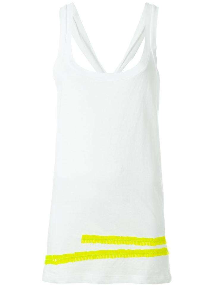 Dsquared2 Ruffle Detail Sleeveless Top, Women's, Size: M, White, Cotton