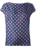 Alberto Biani Pattern Print Blouse, Women's, Size: 44, Blue, Silk