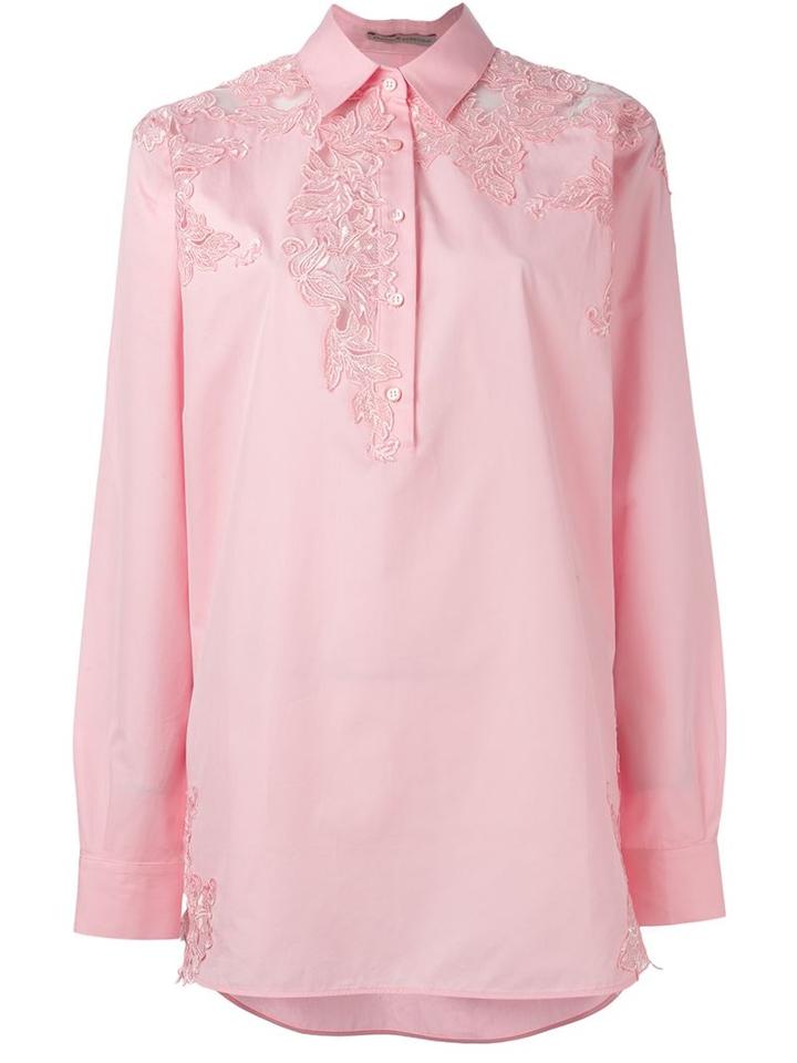 Ermanno Scervino Shoulder Floral Applique Blouse