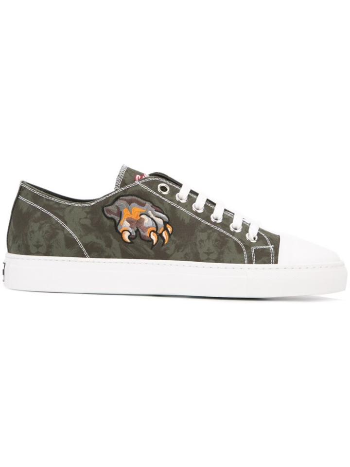 Roberto Cavalli Embroidered 'leo' Camouflage Sneakers