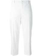 No21 Lace Appliqué Cropped Trousers - White