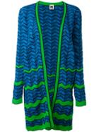 M Missoni - Geometric Pattern Cardigan - Women - Cotton/polyamide/polyester - S, Women's, Blue, Cotton/polyamide/polyester