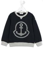 Moncler Kids - Anchor Detail Sweatshirt - Kids - Cotton/acrylic/wool - 8 Yrs, Blue