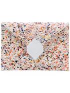 Pierre Hardy - Paint Splatter Print Clutch - Women - Calf Leather/metallic (grey) Fibre - One Size, Calf Leather/metallic Fibre
