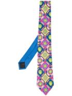 Versace Neon Medusa Print Tie - Multicolour