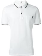 Fay Contrast Trim Polo Shirt, Men's, Size: Small, White, Cotton/spandex/elastane