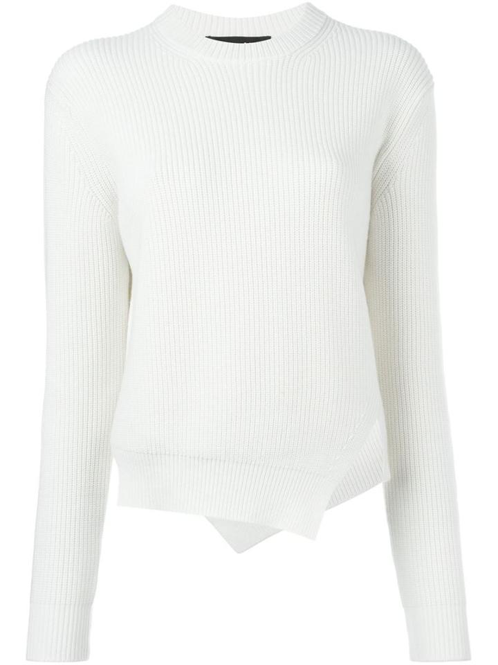 Proenza Schouler Asymmetric Jumper, Women's, Size: Small, White, Cotton/spandex/elastane/cashmere/wool