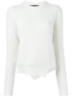 Proenza Schouler Asymmetric Jumper, Women's, Size: Small, White, Cotton/spandex/elastane/cashmere/wool