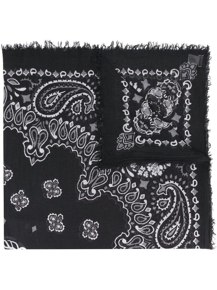 Zadig & Voltaire Paisley Pattern Scarf - Black