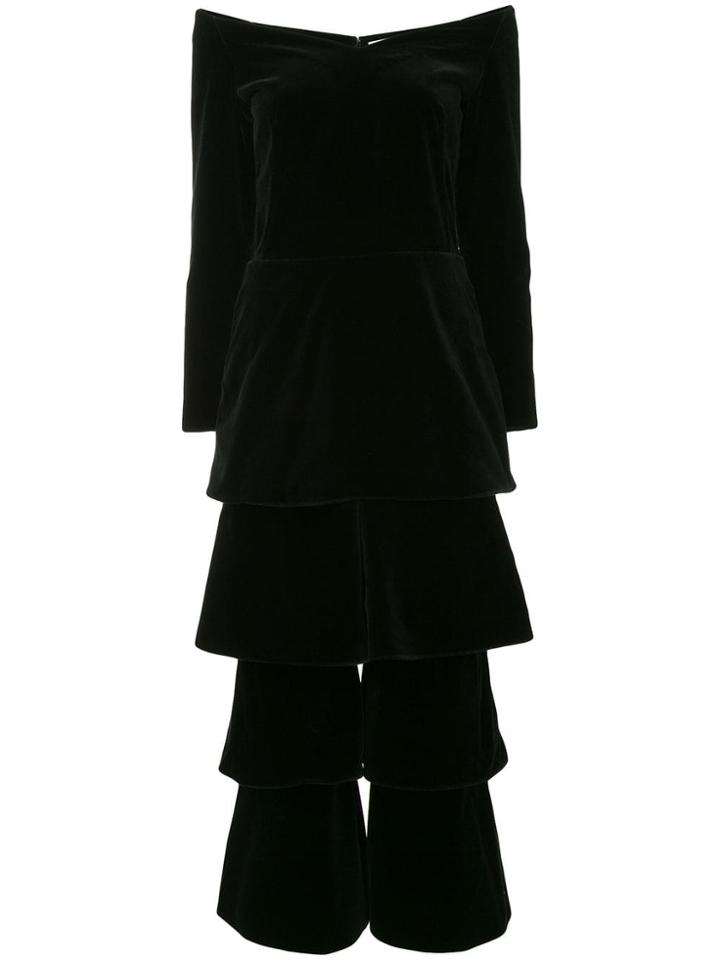 Osman Tiered Leg Jumpsuit - Black