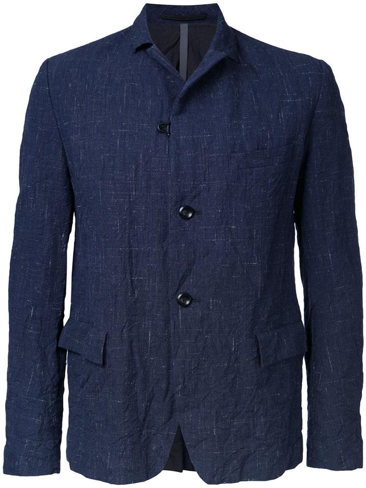 Kazuyuki Kumagai - Woven Button Blazer - Men - Cotton/hemp/linen/flax/wool - 1, Blue, Cotton/hemp/linen/flax/wool