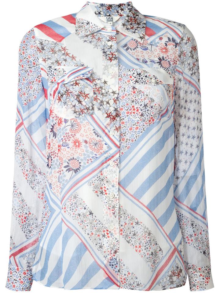 Tommy Hilfiger Patchwork Print Shirt, Women's, Size: 8, Blue, Silk