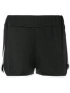 Gcds Contrast-hem Fitted Shorts - Black