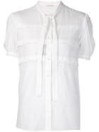 Saint Laurent Ruffled Lace Trim Blouse