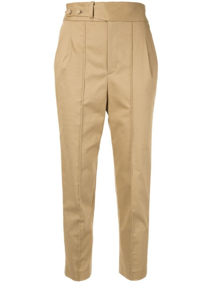 Frei Ea High Waisted Cropped Trousers - Brown