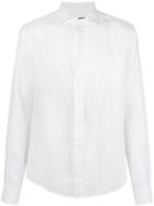 Giorgio Armani Chest Pocket Shirt, Men's, Size: 42, White, Linen/flax