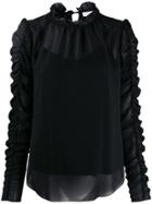 See By Chloé Gathered Sleeve Blouse - Black