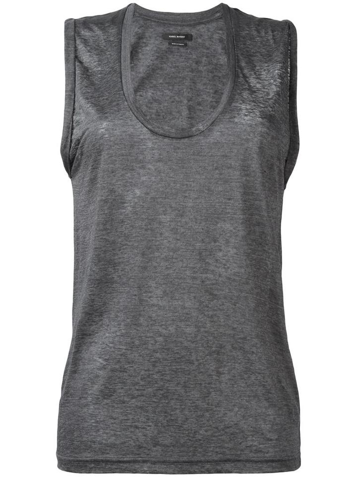 Isabel Marant Maik Tank Top, Women's, Size: Medium, Grey, Linen/flax