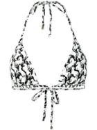 Stella Mccartney - Running Horses Triangle Bikini Top - Women - Polyamide/polyester/spandex/elastane - M, Black, Polyamide/polyester/spandex/elastane