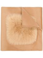 Yves Salomon Fur Appliqué Scarf - Brown