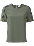 3.1 Phillip Lim - Frilled Blouse - Women - Silk - 4, Green, Silk